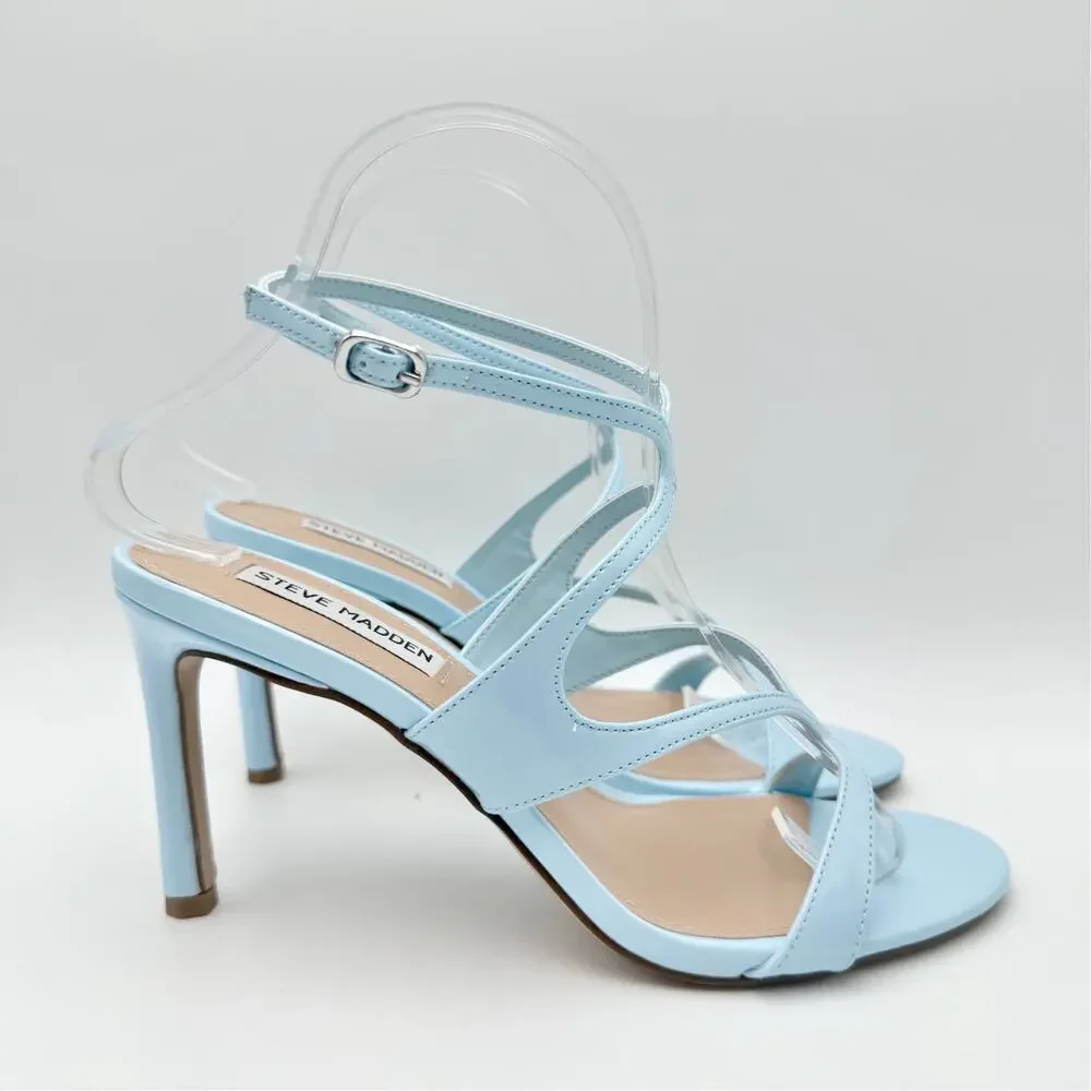 Steve Madden Womens Gracia Heel Sandals Size 7 M Blue Vegan Leather NIB